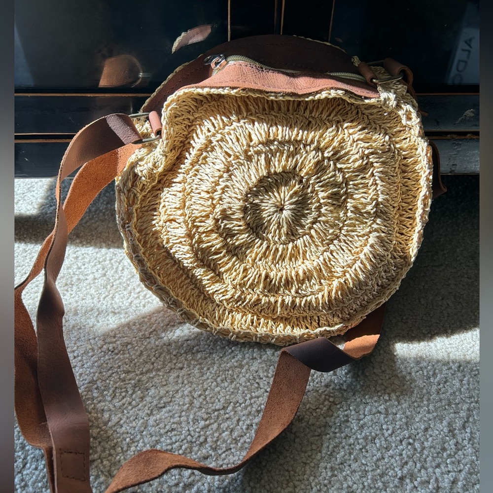 Handmade bag with leather trim- never used.